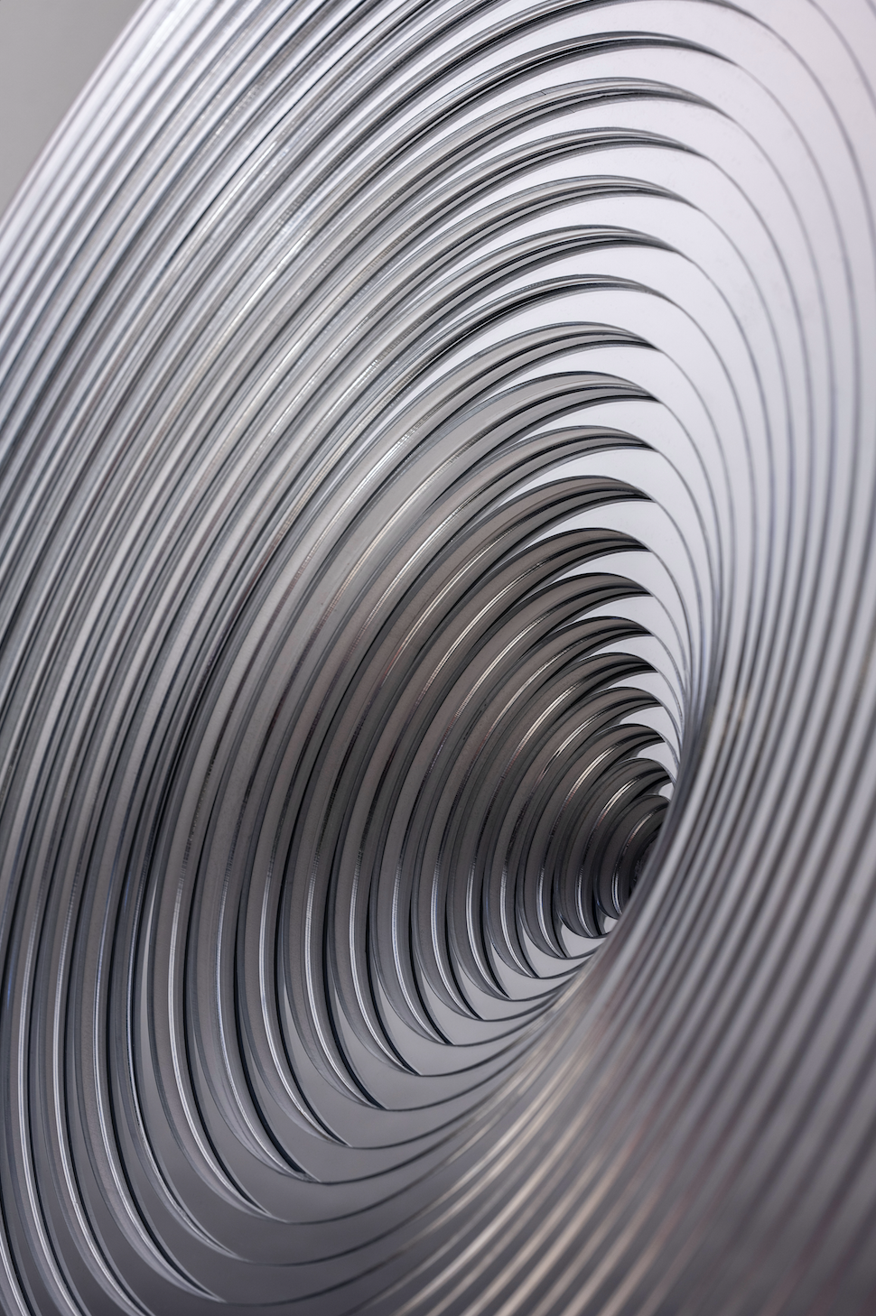 Close view into a concentric mirrored surface